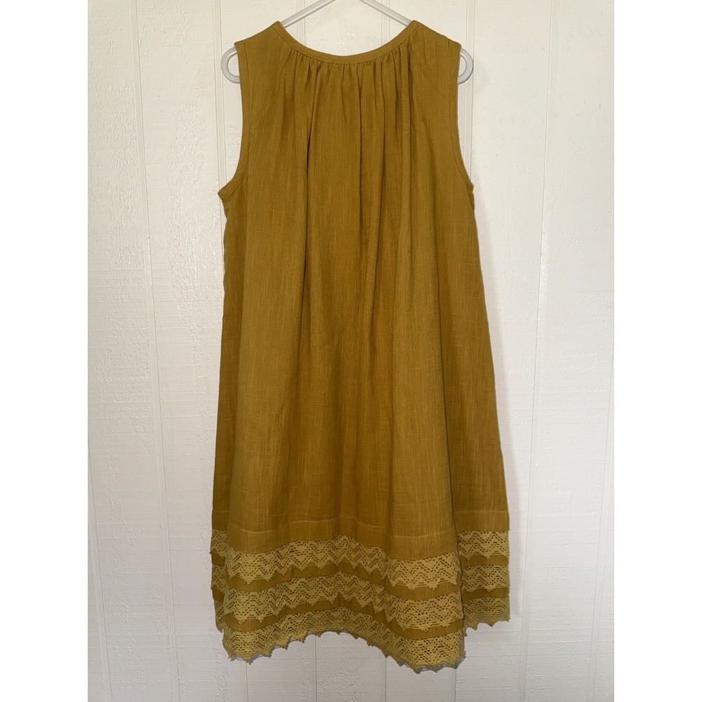 Yo Baby Girls Mustard Yellow Sleeveless Crochet Lace Hem Boho Dress Size 9 NWT - Picture 5 of 5